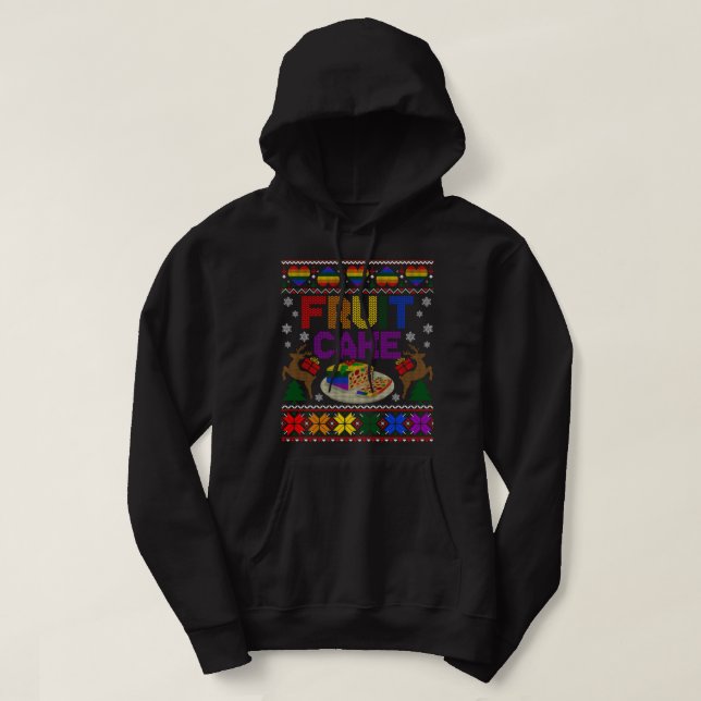 Fruktkummel Funny Gay Ugly God Julsötare HBT S Hoodie (Design framsida)