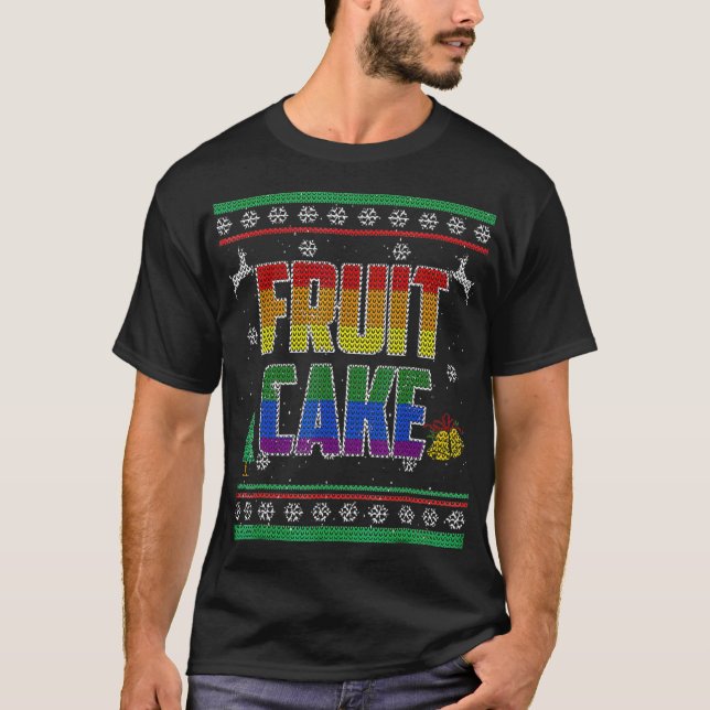 Fruktkummel HBT Gay pride Ugly julsötare T Shirt (Framsida)