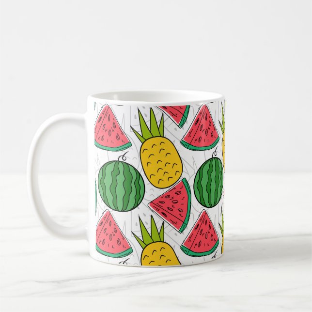 Fruktlöst mönster | Frukt yta mönster 10 Kaffemugg (Vänster)