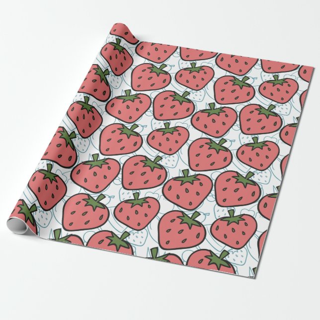 Fruktlöst mönster | Frukt yta mönster 21 Presentpapper (Utrullad)