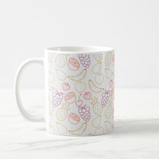 Fruktlöst mönster | Frukt yta mönster 58 Kaffemugg (Vänster)