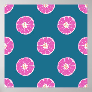 Fruktlöst mönster med orange, abstrakt, konst,b poster