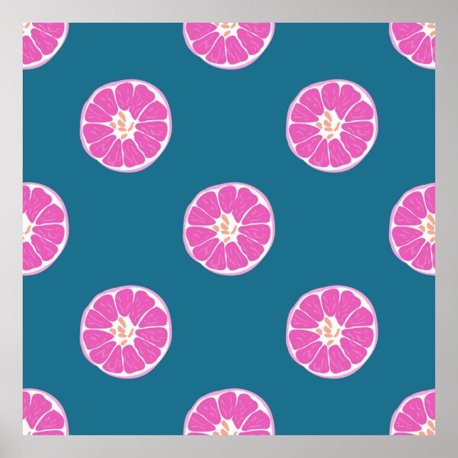 Fruktlöst mönster med orange, abstrakt, konst,b poster (Framsidan)