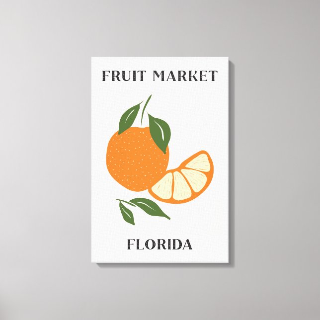 Fruktmarknad Florida Apelsin Mat Canvastryck (Framsida)