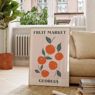 Fruktmarknad Georgia Orange Persika Mat Poster