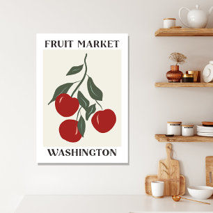 Fruktmarknad Washington Röda Äpplen Mat Canvastryck
