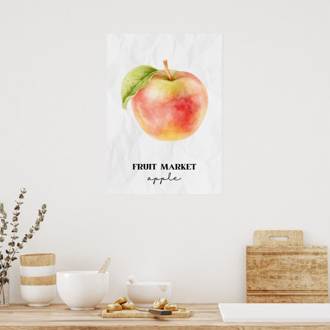 Fruktmarknadäpple Poster (Kök)