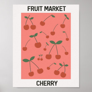 Fruktmarknaden Cherry Vintage affisch