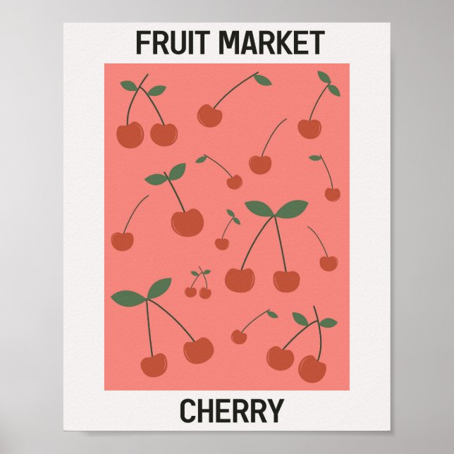 Fruktmarknaden Cherry Vintage affisch (Framsidan)
