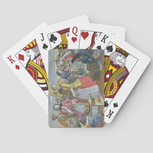 Fruktmarknaden (färgad engrating) spel kort (Baksidan)