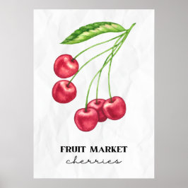 Fruktmarknaden - körsbär poster