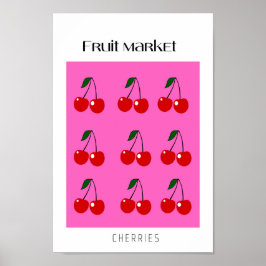 Fruktmarknaden - körsbär poster