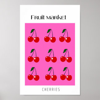 Fruktmarknaden - körsbär poster