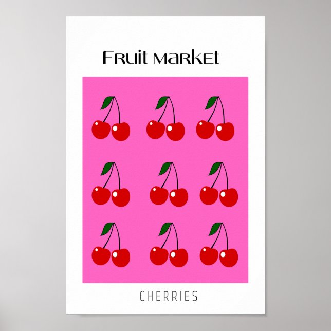 Fruktmarknaden - körsbär poster (Framsidan)