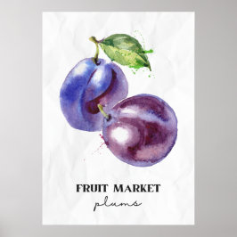 Fruktmarknadsplommon Poster