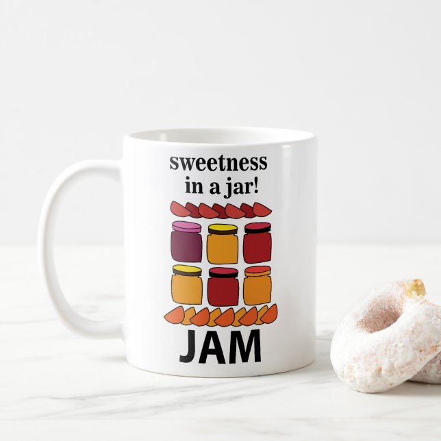 Fruktmarmelad Sötma I En Burk Fruktmarmelad Kaffemugg (Med munk)