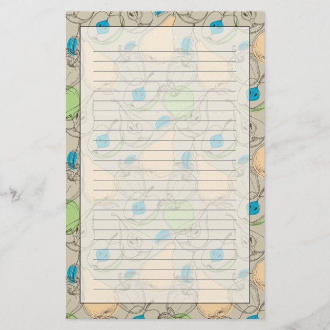 Fruktmönster Brevpapper (Framsida)
