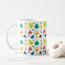 Fruktmönster, Plommon, Apelsin, Citron, Päron, Äpp Kaffemugg