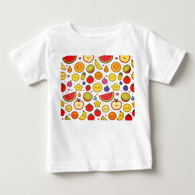 fruktmönsterdesign t shirt (Framsida)
