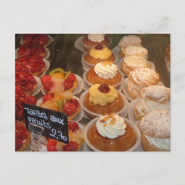Fruktpajer - fransk bakverk vykort (Framsida)