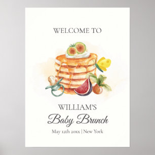 Fruktpancake Nappar Brunch Baby Shower Välkommen Poster