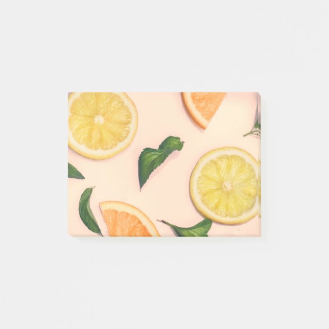 Fruktpastel mönster post-it block (Framsida)