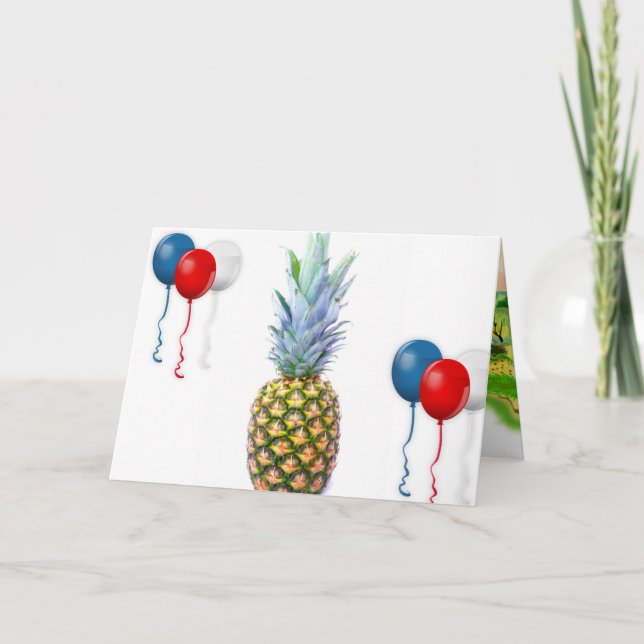 Fruktpersikor av ananas-saft, färglösa, tropiska kort (Framsida)