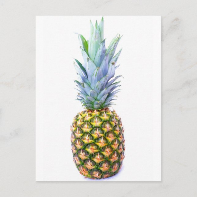 Fruktpersikor av ananas-saft, färglösa, tropiska vykort (Framsida)