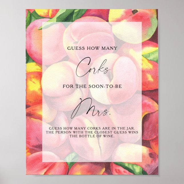 Fruktpersikor - Gissa hur många Kork Poster (Framsidan)