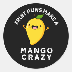 Fruktpunkter gör en Mango Crazy-Mörk BG Runt Klistermärke