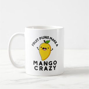 Fruktpuns gör en Mango Crazy Funny Food Pun Kaffemugg
