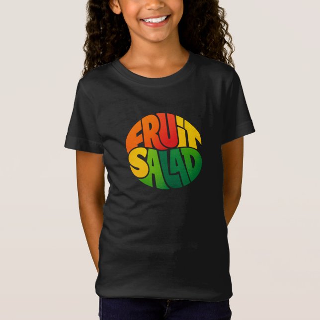 FRUKTSALAD – Djärv Cirkulär Typografi Design T Shirt (Framsida)