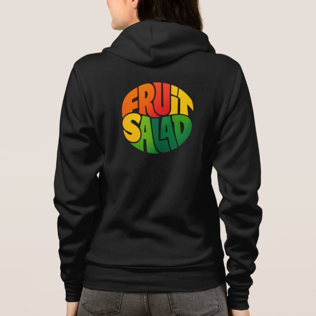 FRUKTSALAD – Djärv Cirkulär Typografi Design T Shirt (Baksida)