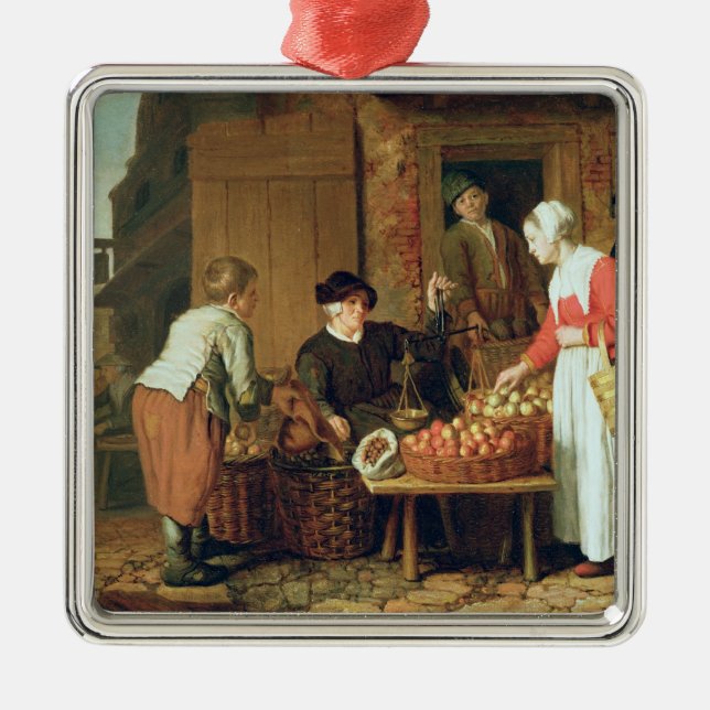 Fruktsäljare Julgransprydnad Metall (Framsidan)