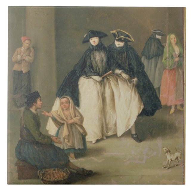 Fruktsäljare Kakelplatta (Framsidan)