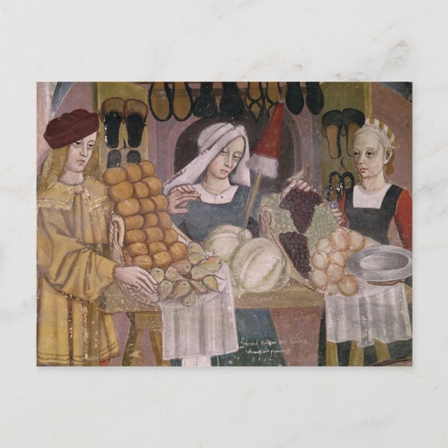 Fruktsäljare stativ vykort (Framsida)