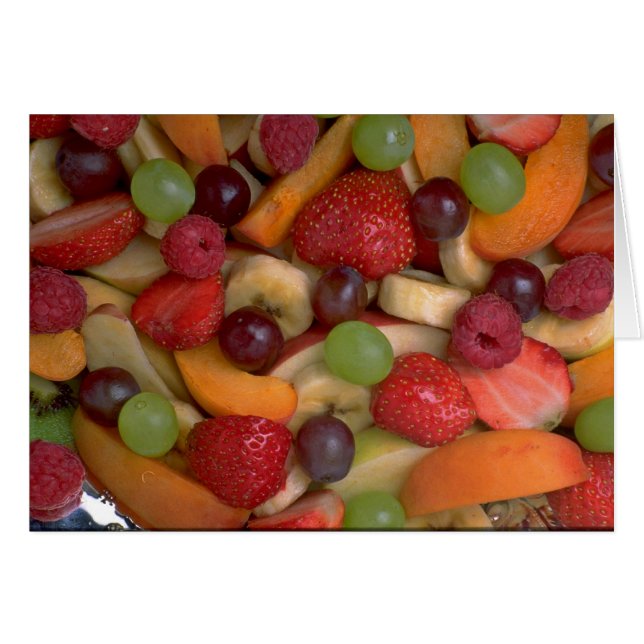 Fruktsallad, närbild hälsningskort (Framsidan Horizontal)