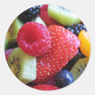 fruktsallad runt klistermärke