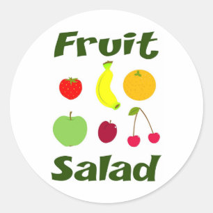 Fruktsallad Runt Klistermärke