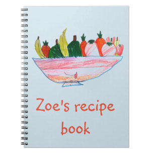 Fruktsallat recept bok art anteckningsbok med spiral