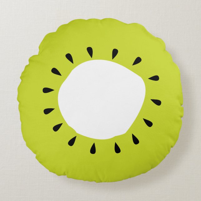Fruktsegment Kiwi Rund Kudde (Framsidan)