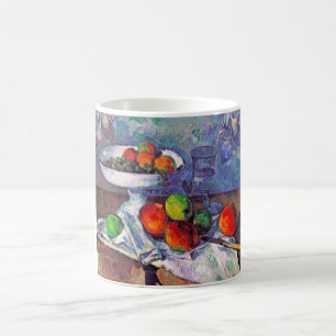 Fruktskål, glas och äpplen, Cezanne Kaffemugg
