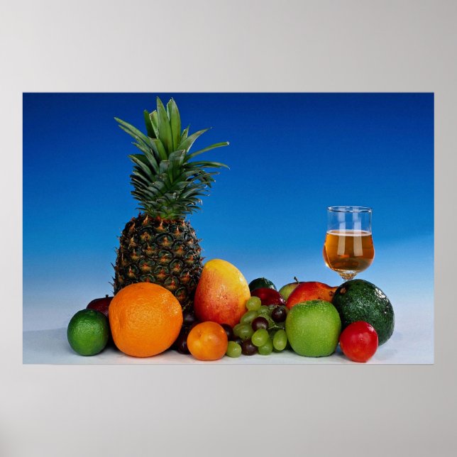 Fruktsorter och fruktjuice poster (Framsidan)