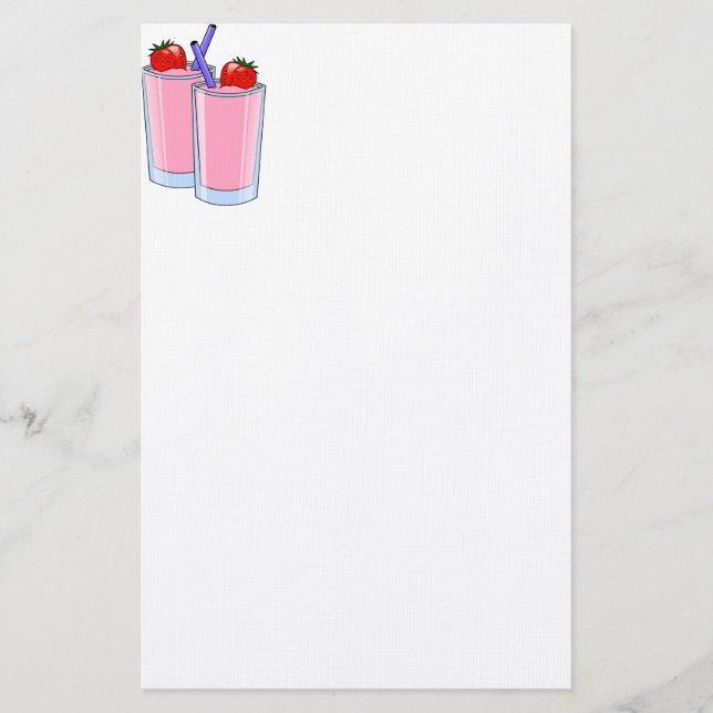 Fruktsött Smoothie Strawberry Dessert Destiny Brevpapper (Framsida)