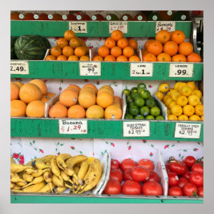 Fruktställ, Columbus Avenue, New York City, NYC Poster