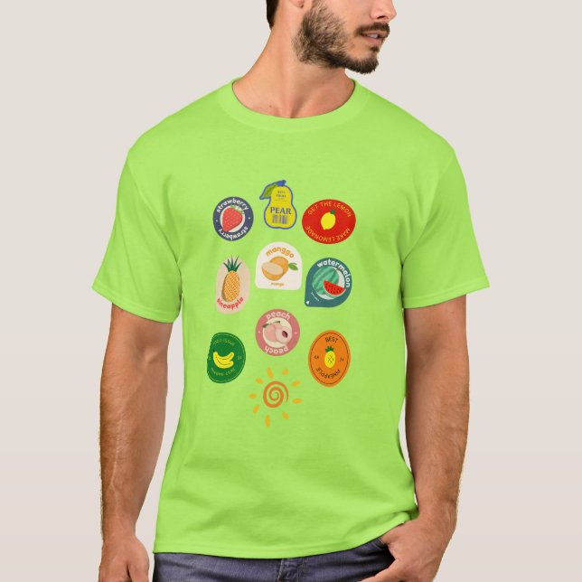 Fruktstämplar galore hälsosamma t shirt (Framsida)