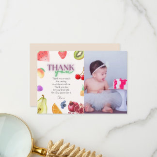 Frukttema 2:a födelsedagen tack kort