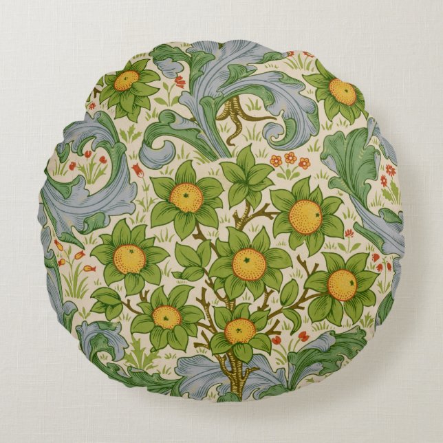 Fruktträdgård Dearle, 1899 Rund Kudde (Framsidan)