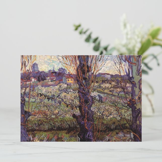 Fruktträdgård i blom, Arles av Vincent van Gogh Inbjudningar (Stående Fram)