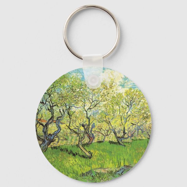 Fruktträdgård i blom Vincent van Gogh Nyckelring (Framsida)